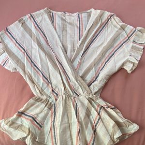 Blue, orange, tan top!